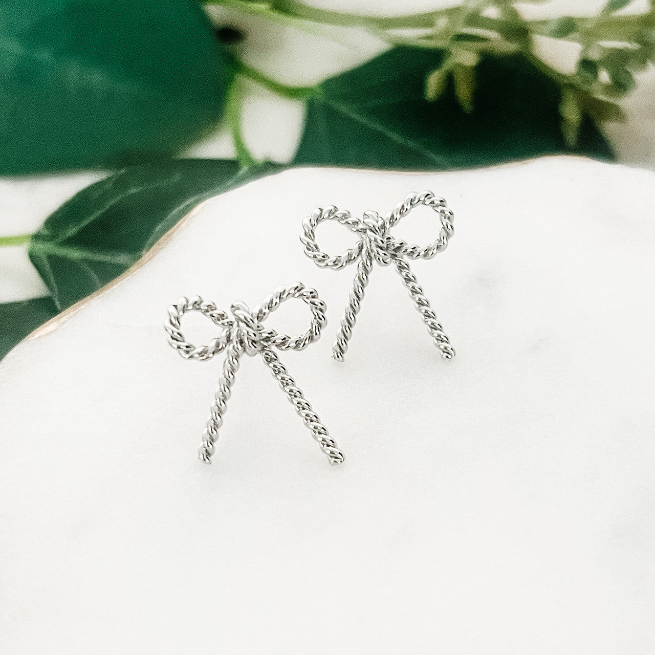 Kenzie Silver Bow Earrings