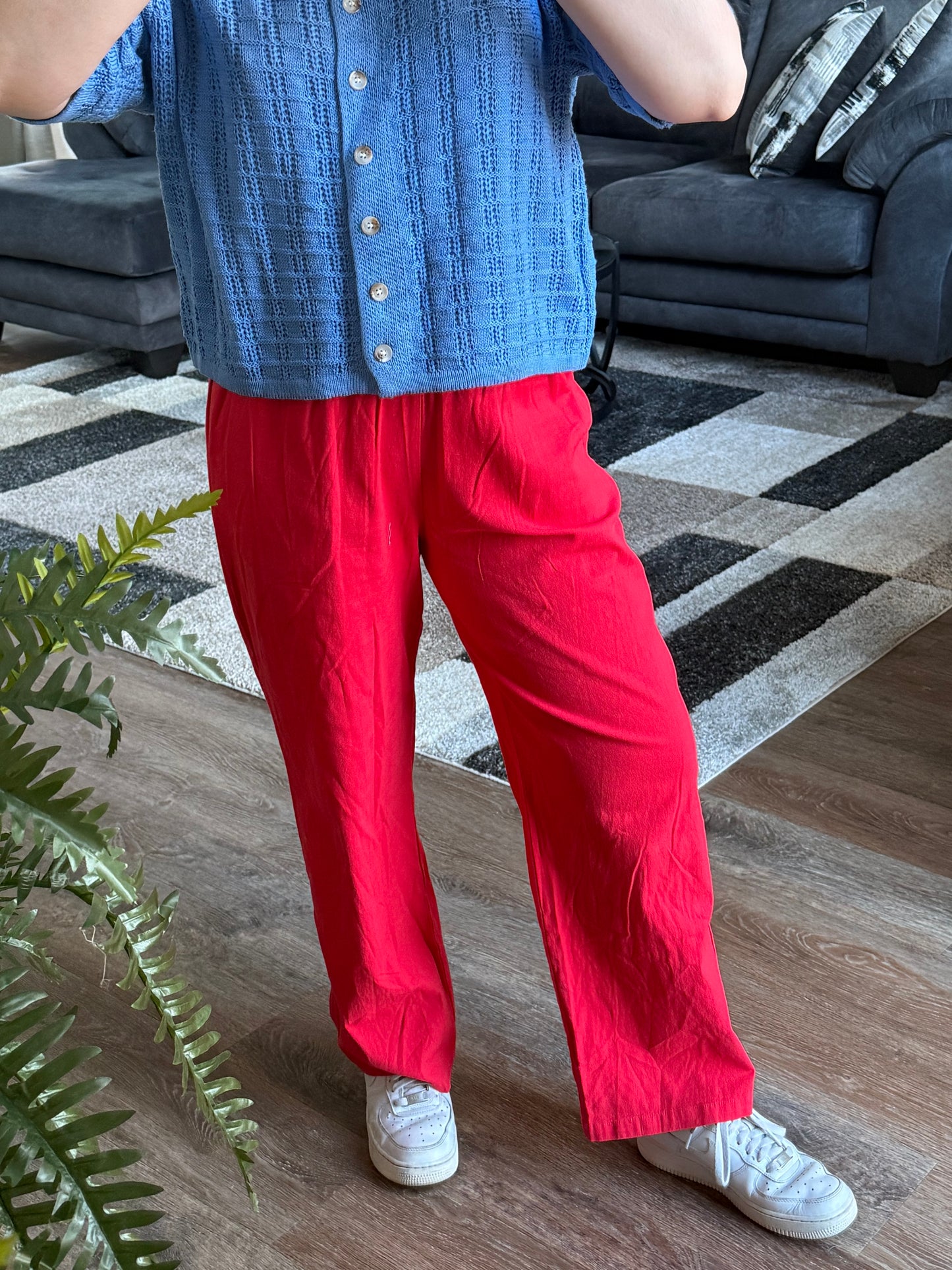 Cherry Linen Pants
