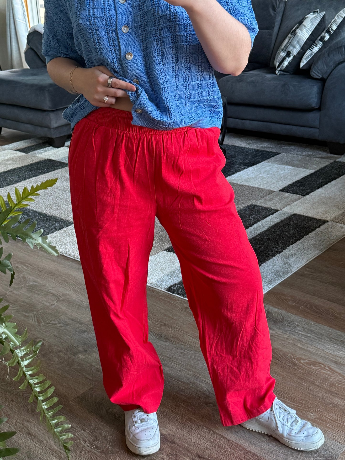 Cherry Linen Pants