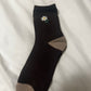 Mocha Floral Crew Socks