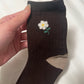 Mocha Floral Crew Socks