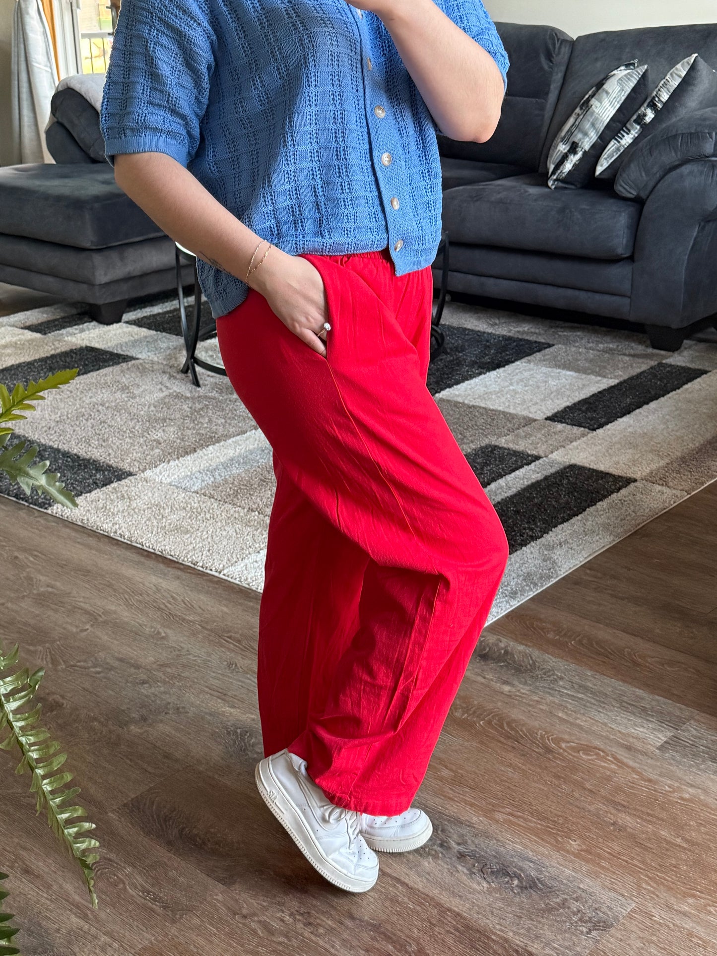 Cherry Linen Pants