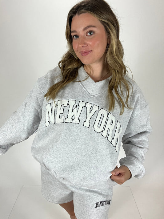 New York Embroidered Crewneck