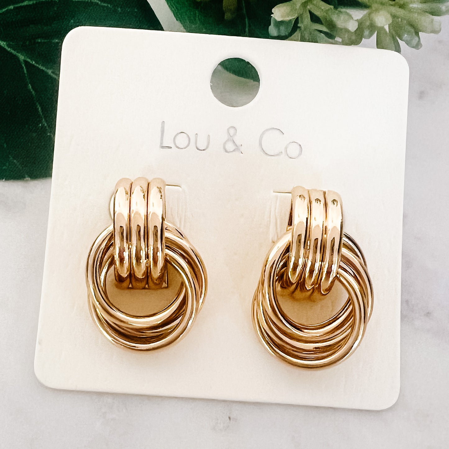 Mary Gold Double Hoops